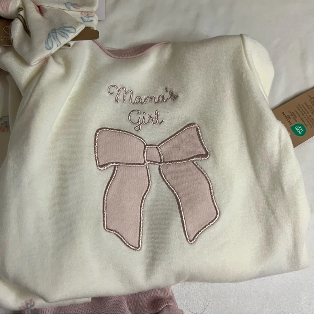 Chick Pea Pink and Cream Pajama Set for Kids - Picture 3 of 5